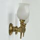 Pair of vintage wall lights, Maison Jansen, brass and opaline, France, 1960.