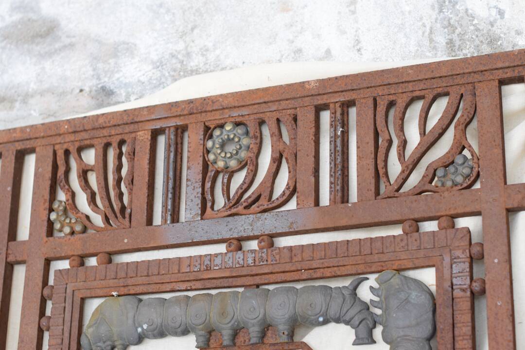 Metal and bronze ironwork entrance door Charles Piguet Lyon 1919