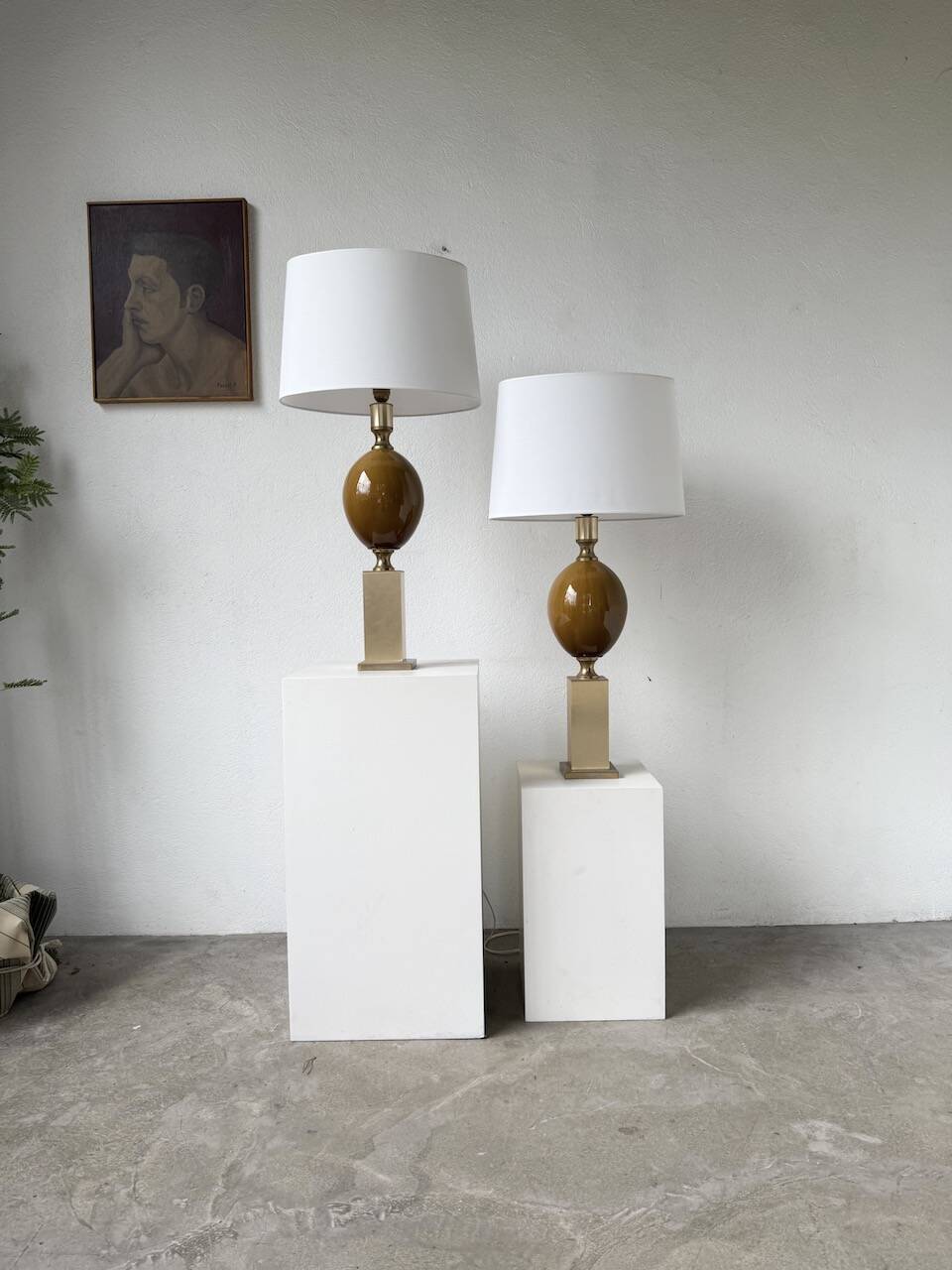 Pair of Philippe Barbier table lamps from the 70s
