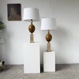 Paire de lampes de table Philippe Barbier années 70
