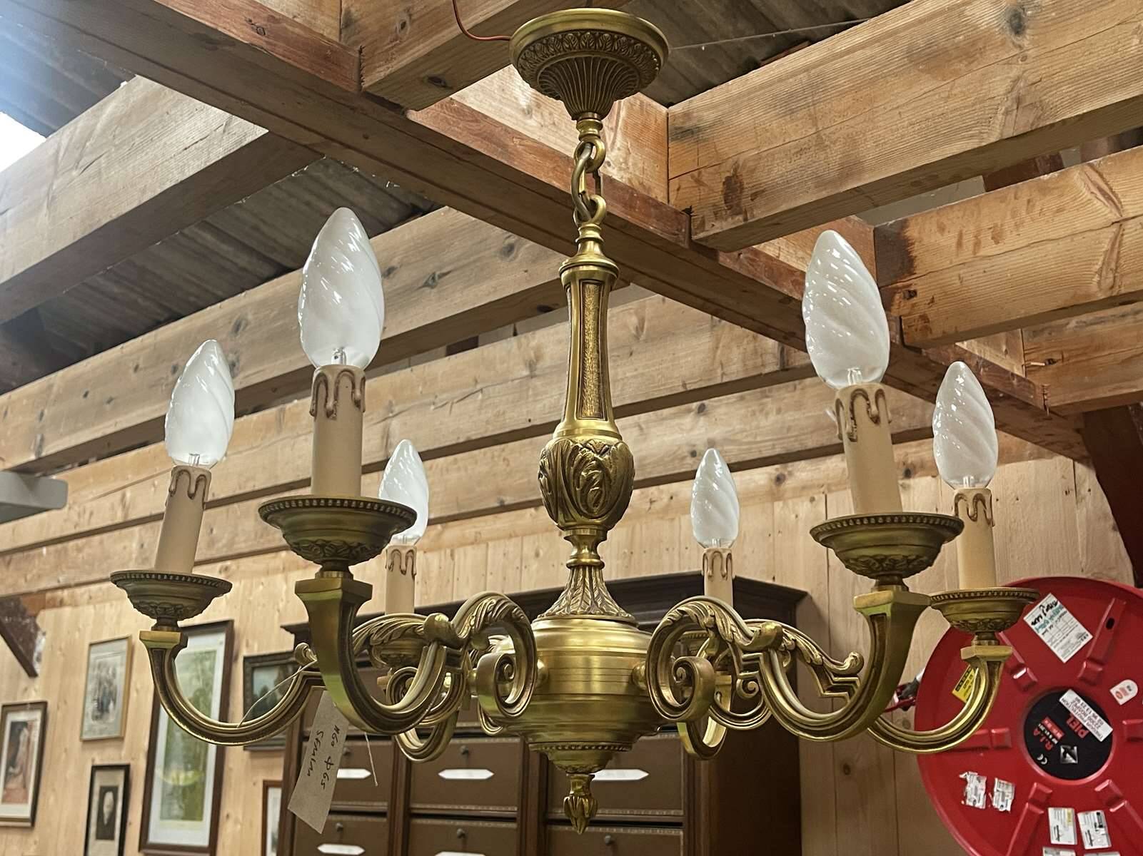 6-light bronze chandelier