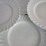 Set of 8 white twisted porcelain dinner plates Limoges Haviland