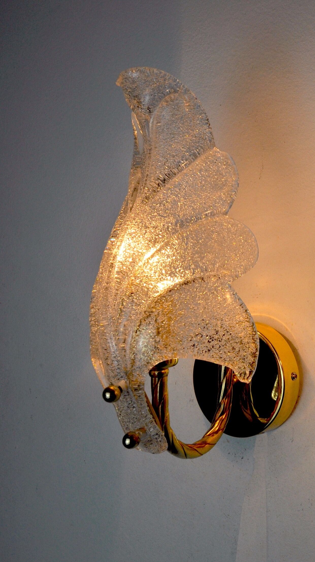 Wall lamp "leaf" by Carl Fagerlund, Murano glass, Germany, 1970
