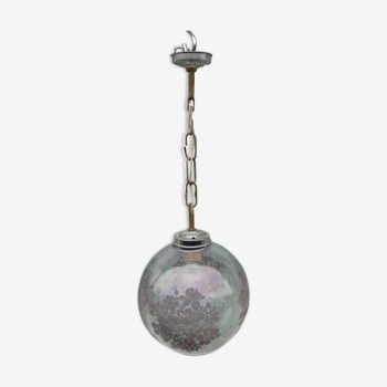 Suspension globe verre violet