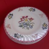 6 hand-painted plateq plates. longwy