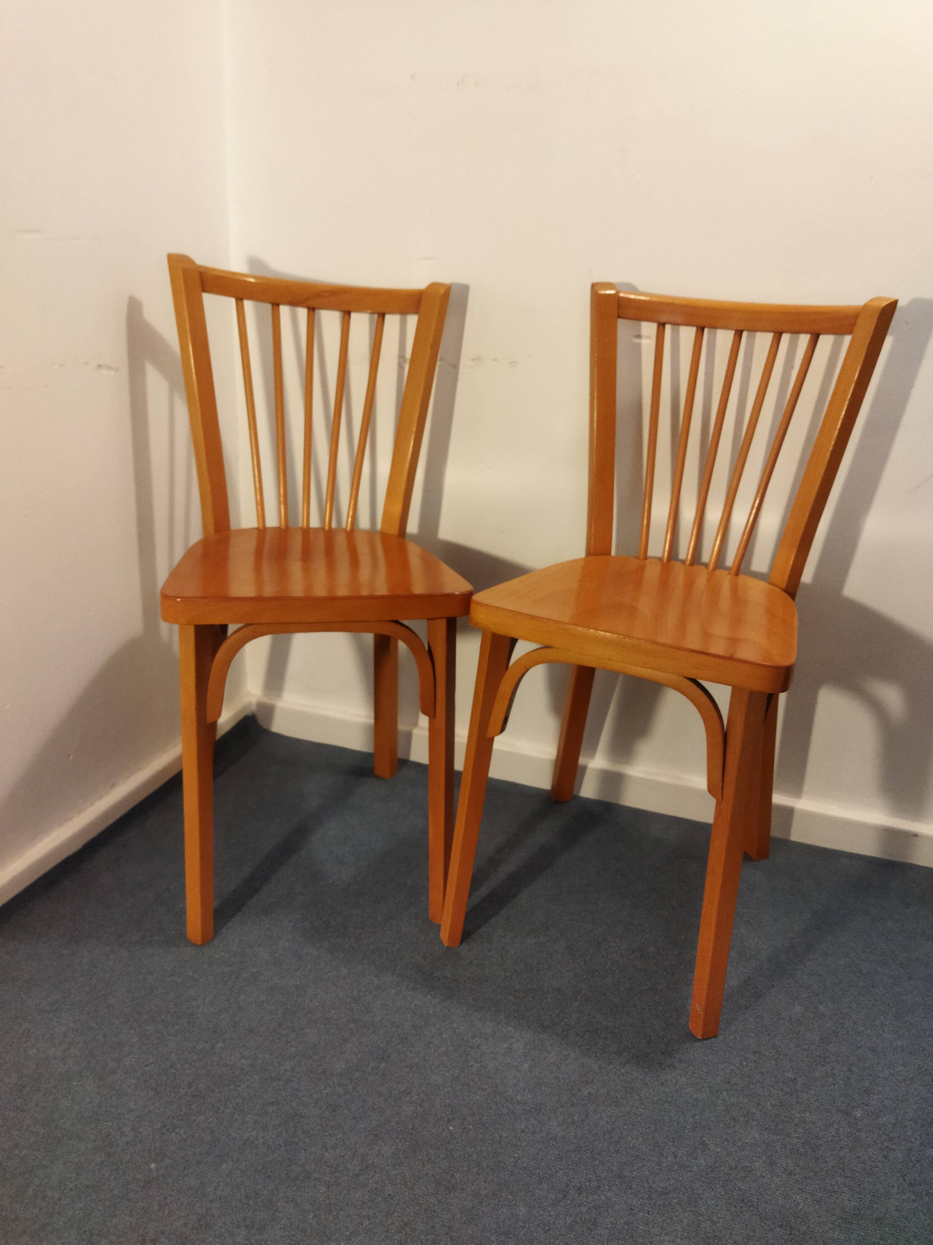 Pair of Baumann bistro chairs