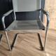 Pair of taupe Cantilever armchairs with chrome base