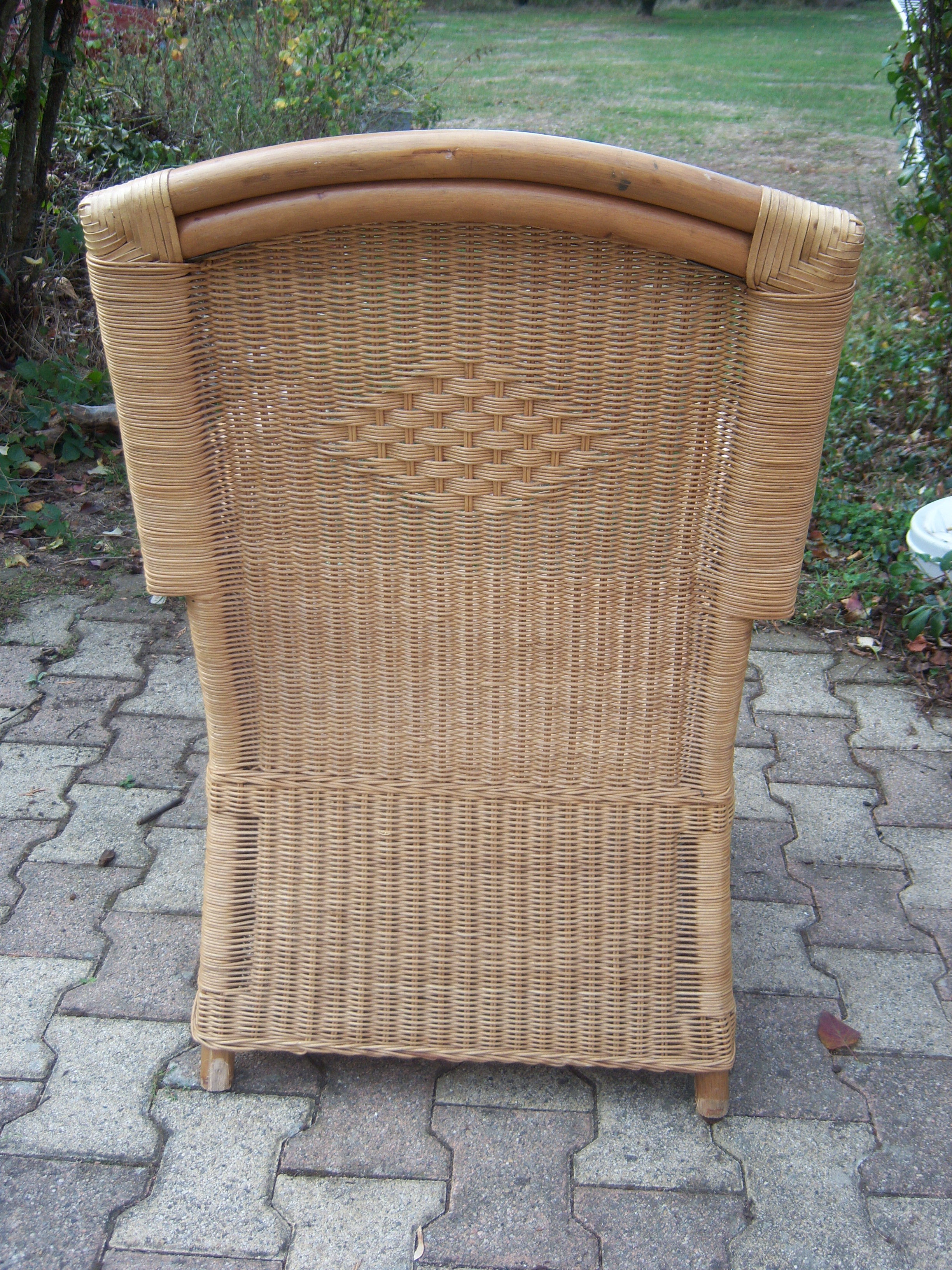 Wicker and bamboo armchair