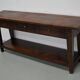 Table d'appoint rustique de style colonial néerlandais antique en teck/chêne