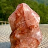 Hematoid Quartz Crystal Flame Sculpture