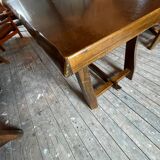 Brutalist dining room table Aranjou in massive elm