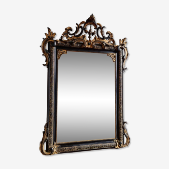 Old mirror Napoleon III black and gold