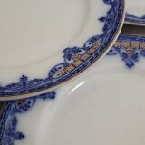 5 assiettes plates suédoises antiques Gustavsberg Sultan avec bleu et or