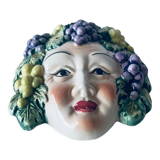 Ceramic wall face signed Il Falco