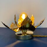Vintage wall lamp golden leaves