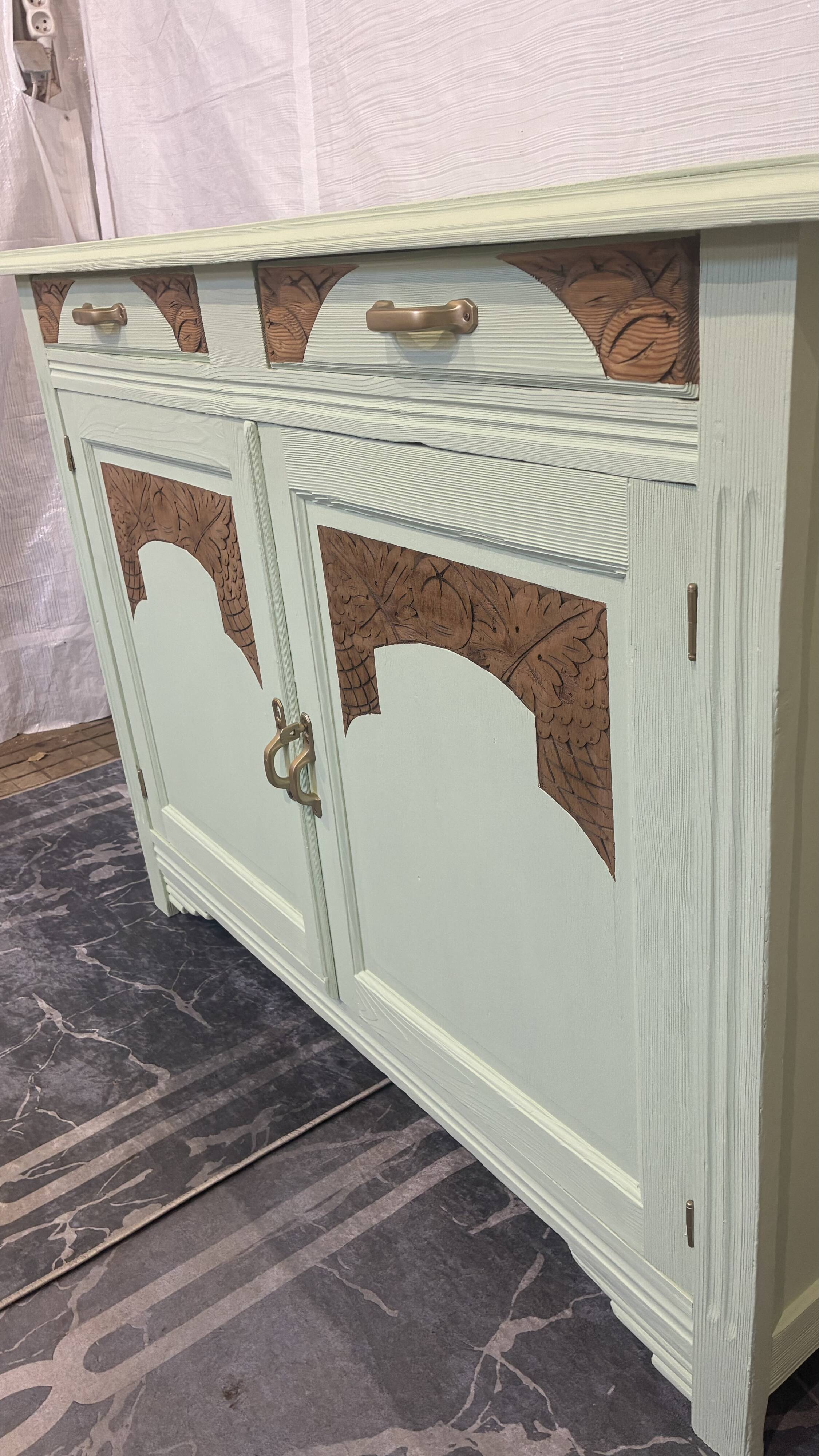 Wooden buffet in a revamped Art Deco style