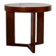 Art Deco Teak Round Table with Pull-Out Ashtray Tabs