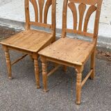 2 chaises bois massif pin