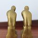 Pair of bookends The Thinker by Rodin in solid brass