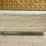 Square travertine coffee table