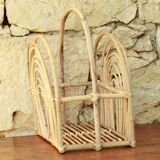 Vintage rattan magazine holder