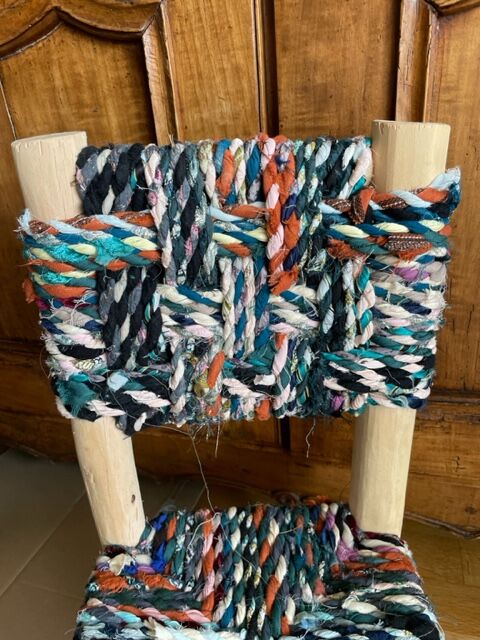 Moroccan boucherouite chair