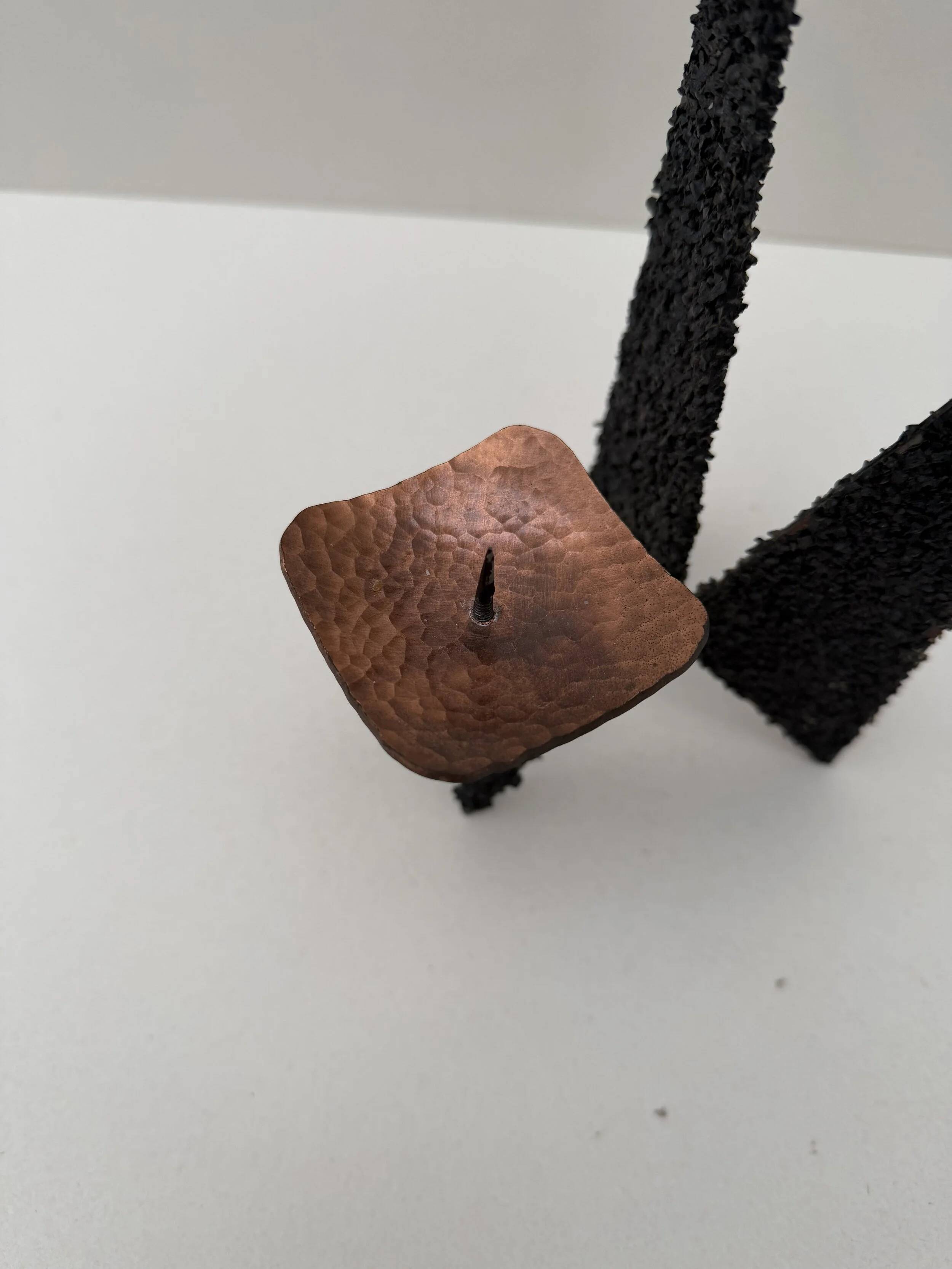 Bougeoir moderniste en métal, 1960