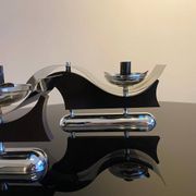 Pair of metal and blown glass wall lights, Italy 1970s, in excellent condition.