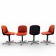 4 vintage chairs, model 231/5 in orange fabric by Wilkhahn.