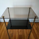 Bronze and glass side table in the 1950s