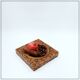 Large square brass and epoxy trinket tray with seed inclusions