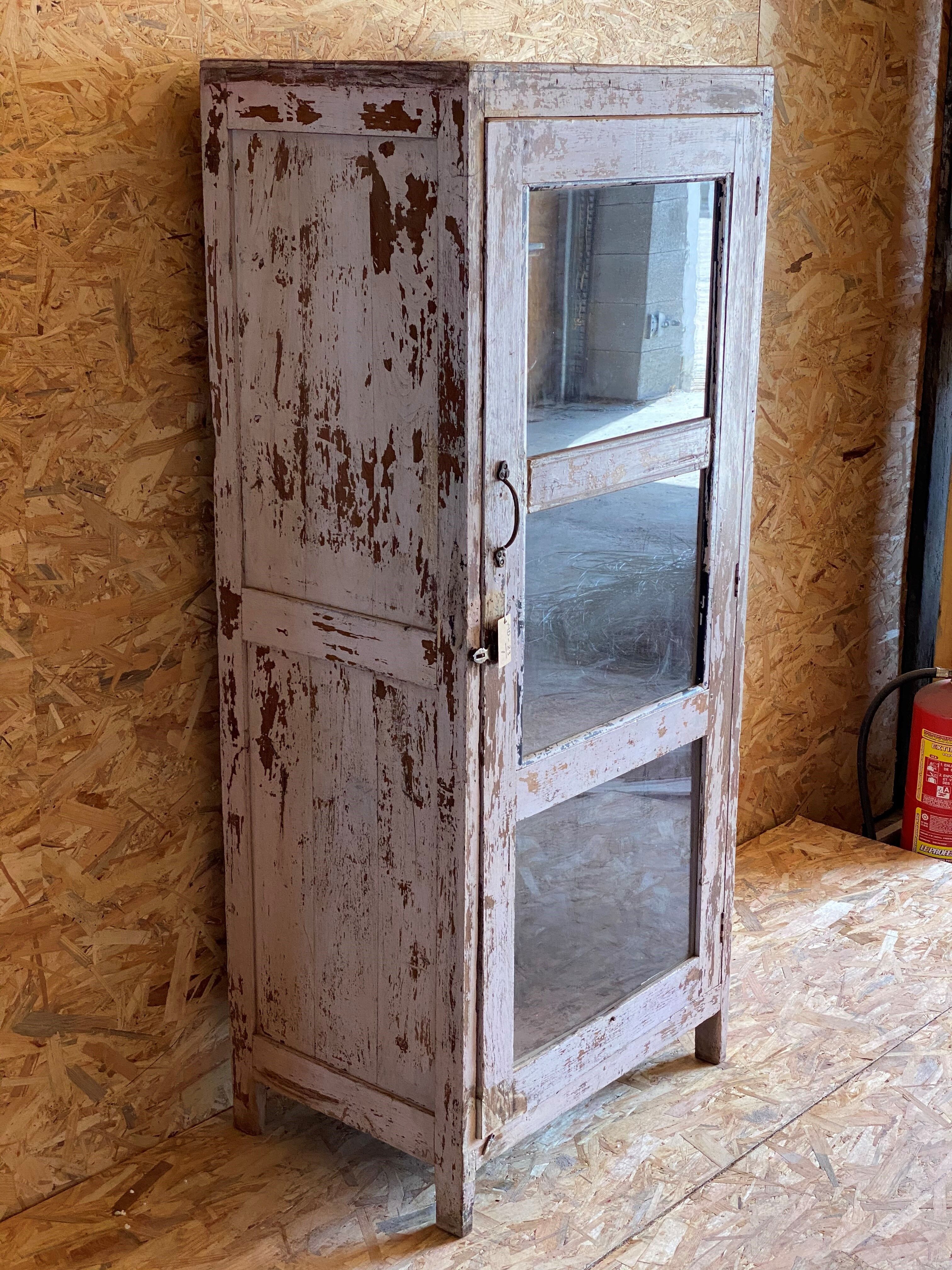 Glass cabinet in old teak