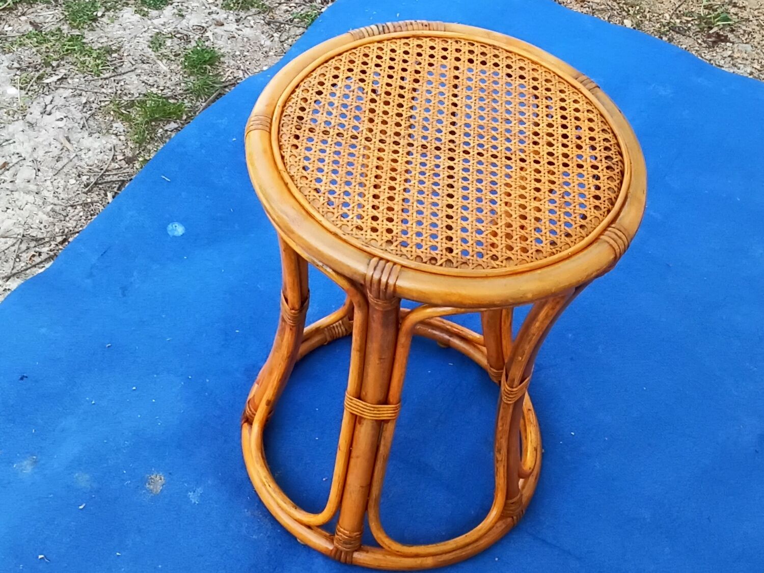 Vintage bamboo stool