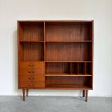 Vintage bookcase with drawers teak