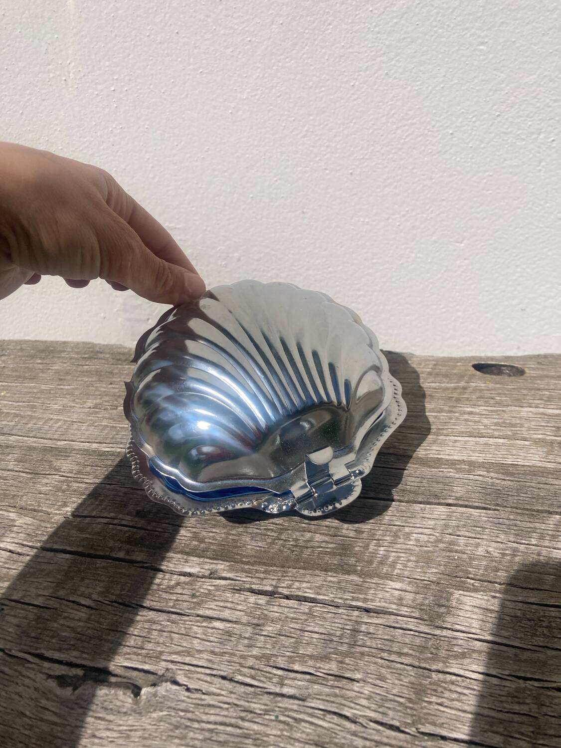 Silver plated butter dish shell 1950