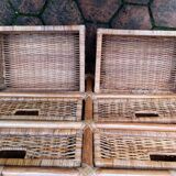 Vintage rattan chest of drawers