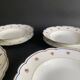 4 soup plates in Paris porcelain, "A la Reine" model, 1890, Damo
