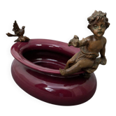 Catch-all or decorative bowl combining a ceramic container.