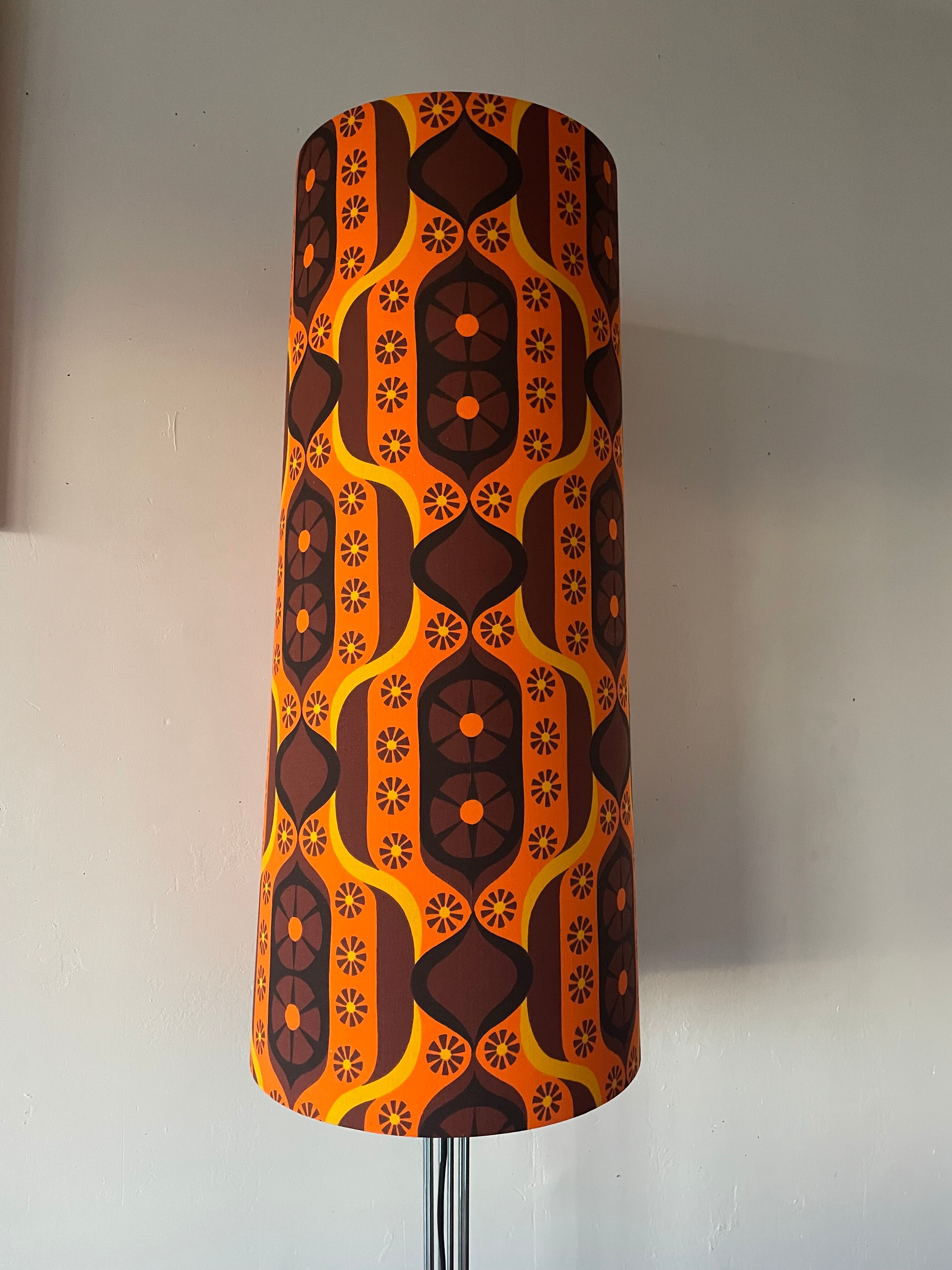 Sherazade H87 D35 d25 lampshade - conical in vintage fabric