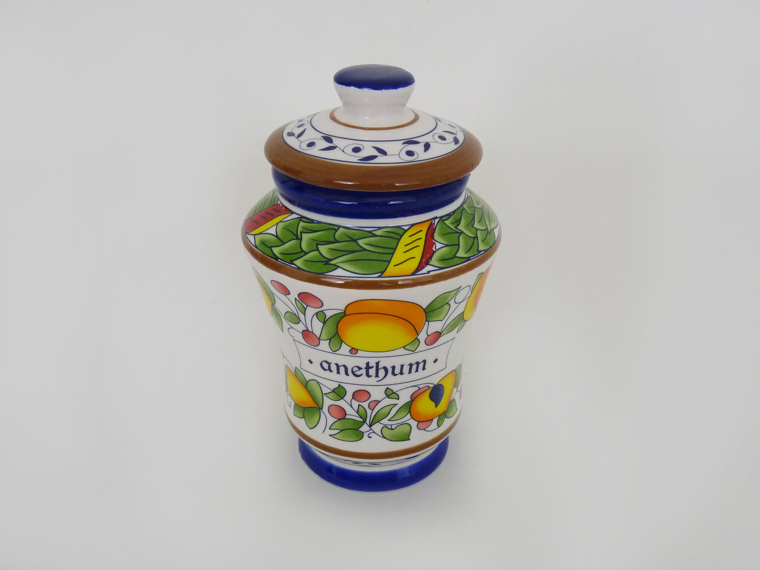 Ancien pot d'apothicaire, Anethum en céramique, année 70/80
