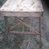 1900s factory long coffee table in poplar