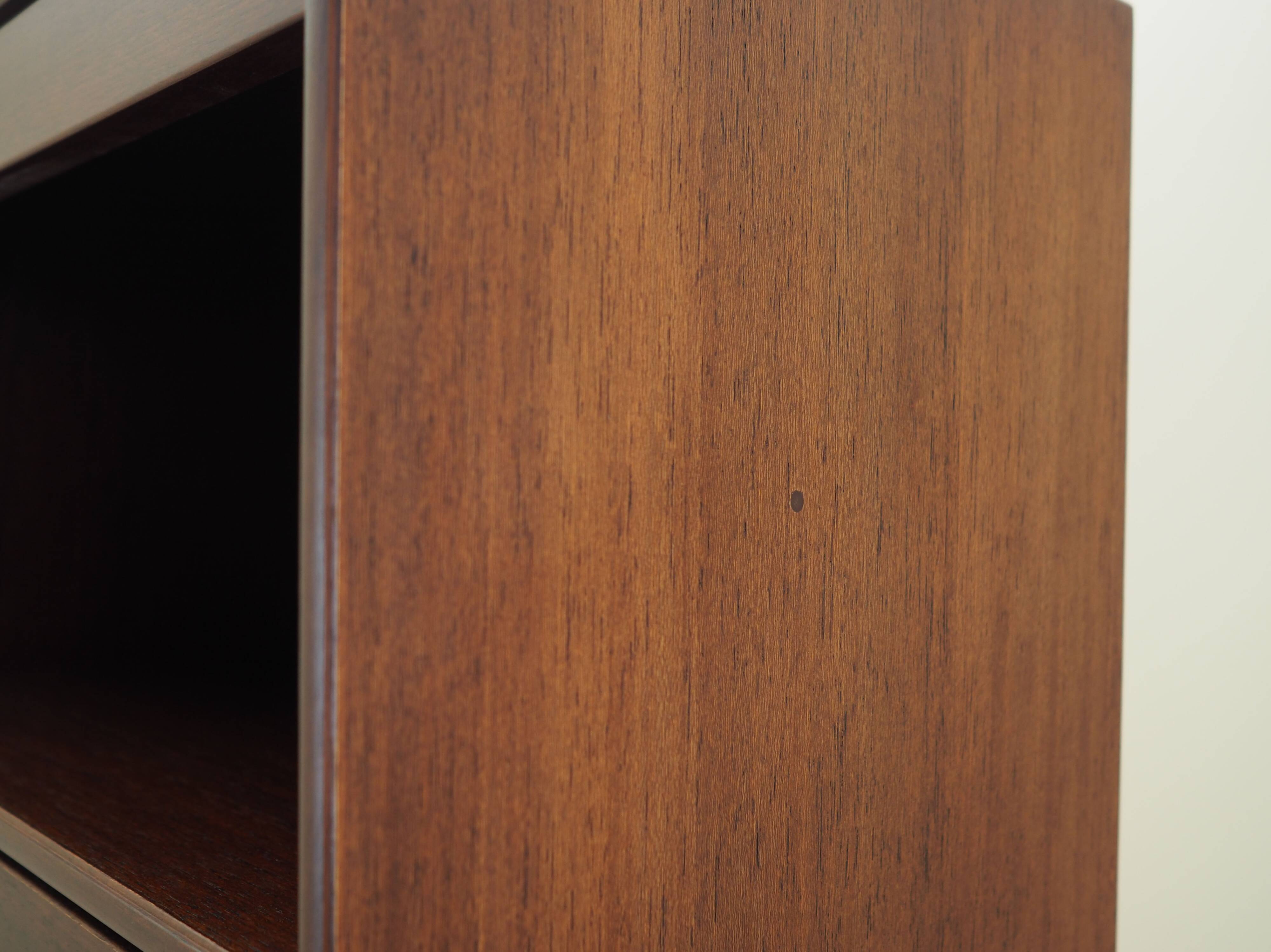 Mahogany showcase, Danish design, 1970s, production: Denmark