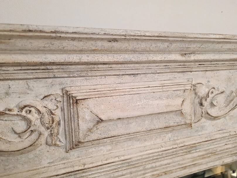 Beveled mercury patinated trumeau mirror