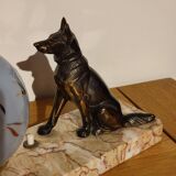 Art deco dog lamp and glass globe