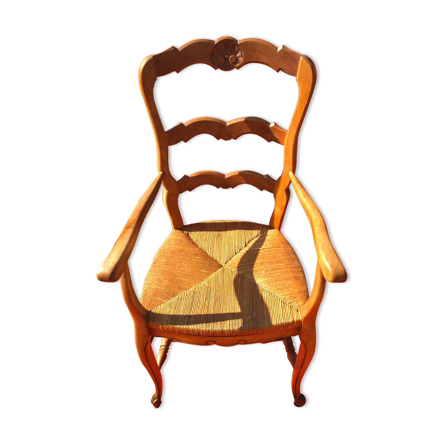 Rustic chair Louis XV mulched in cherry