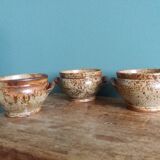 Soup bowls and cups in Puisaye stoneware by Jean-Pierre Prud'homme