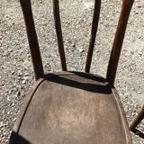 Pair of curved wood bistro chairs