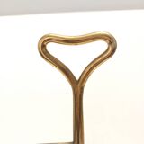 Ensemble d'ustensiles de cheminée en laiton, fer et verre épais, attribué à Fontana Arte