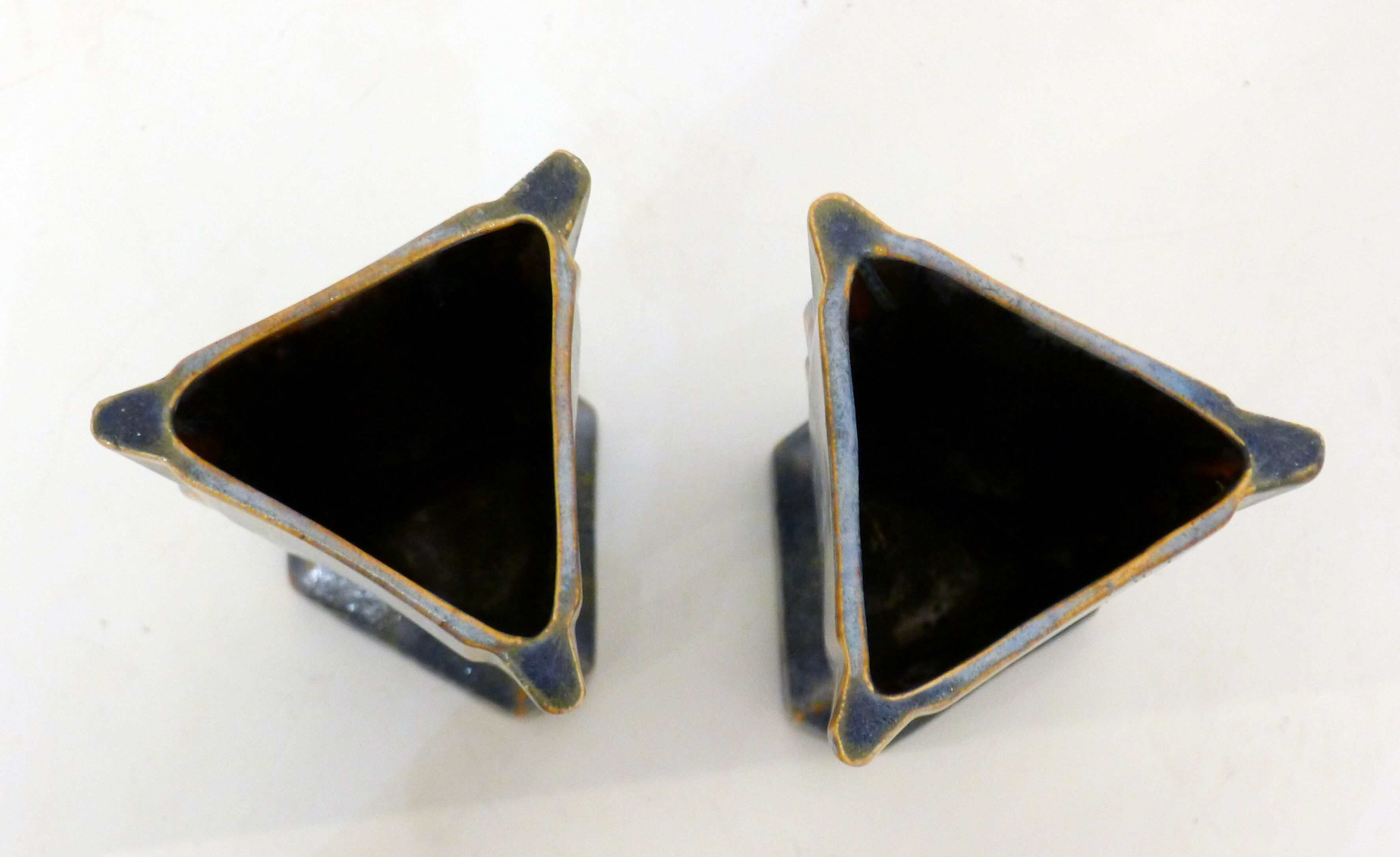 Pair of crystallized Art Deco vases