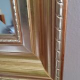 Beveled mirror with gold frame 60 x 80 cm